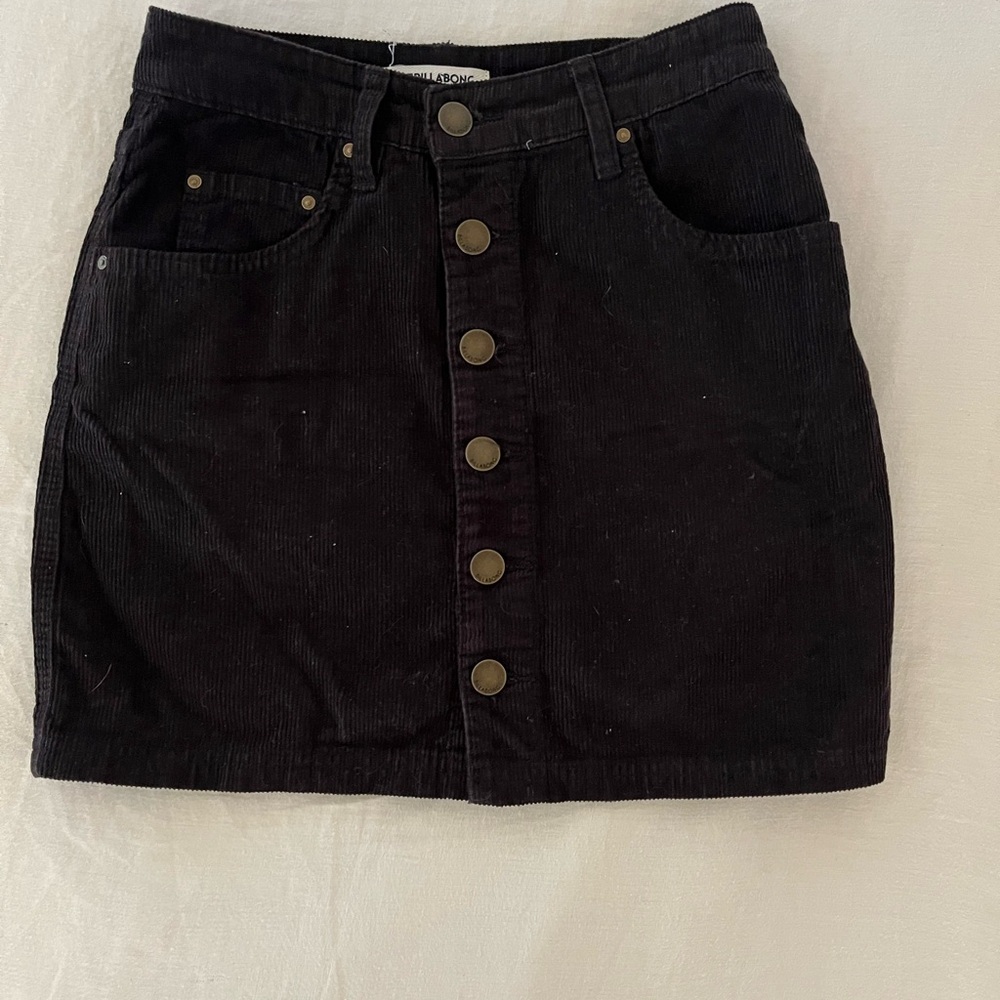 Corduroy black mini skirt